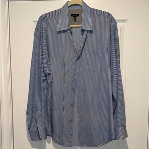 Van Heusen Light Blue and White Pinstripe Dress Shirt